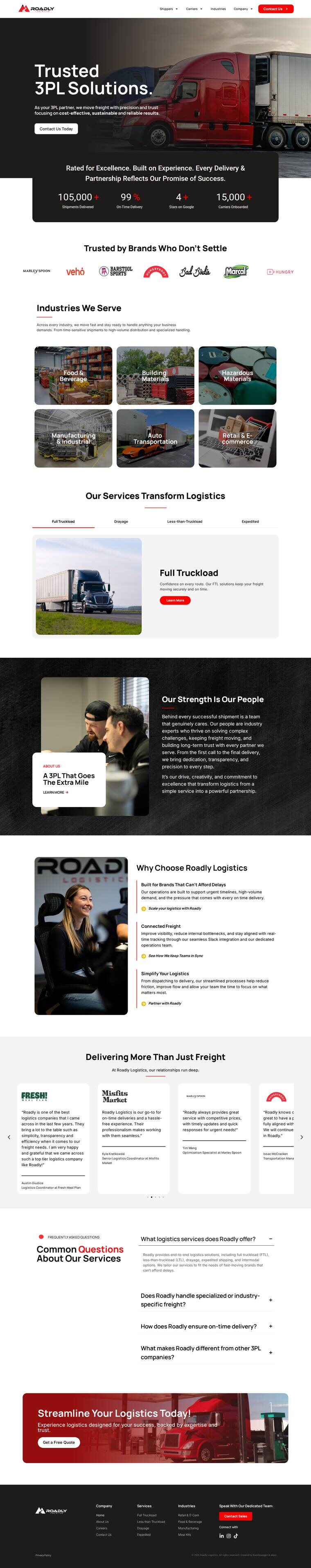 Roadly Logistics website