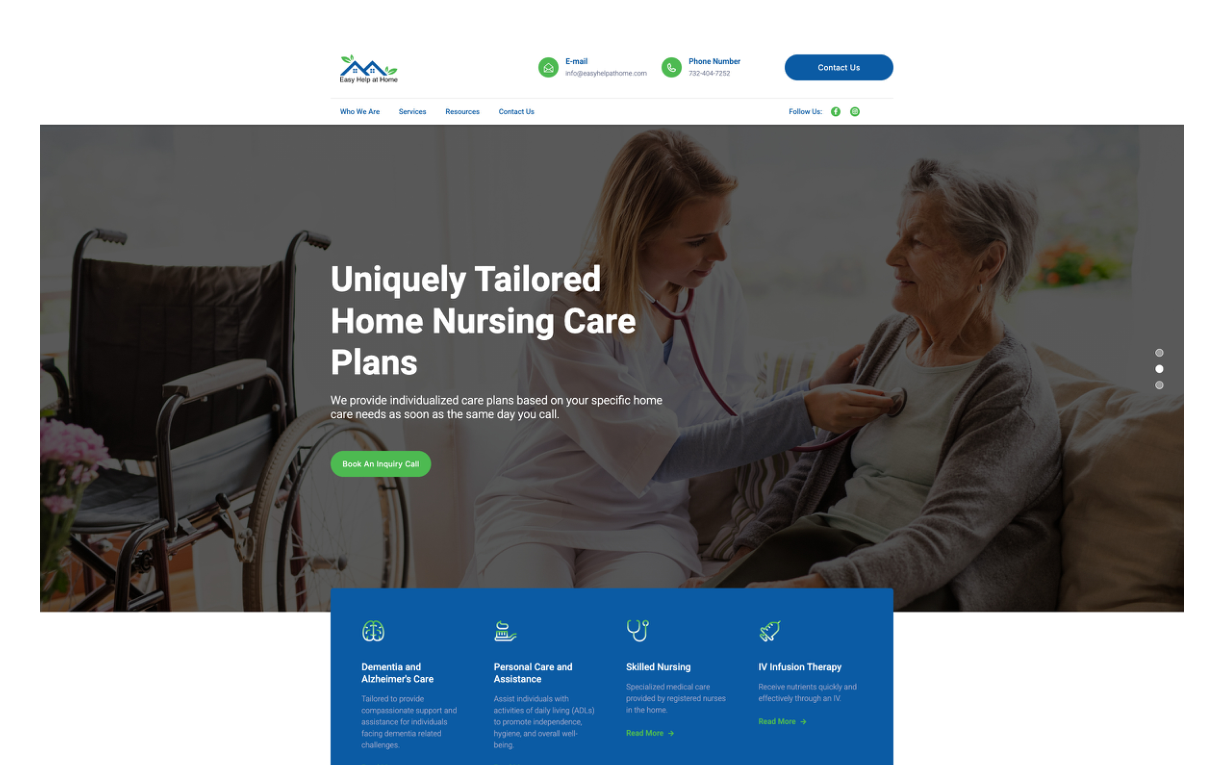Easy Help At Home website screenshot